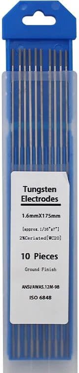 NONE A Box of 1.6x 175mm Tungsten Electrode Tip TIG Wire Replacement Parts Suitable for WSME Super Series AC/DC Welding Machines
