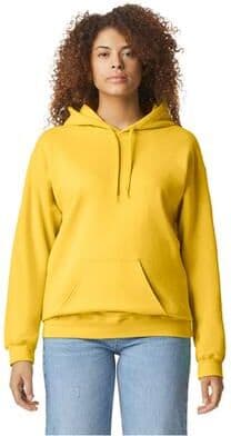 Gildan SF500 Softstyle Midweight Hooded Sweatshirt in Daisy size 3XL   Ringspun Cotton