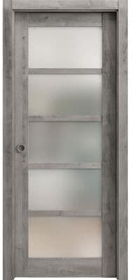 SartoDoors Quadro 4002   Interior French Doors French Door   Solid Wood w/ Glass   Hardware Set   18x80, Oak Bedroom Door