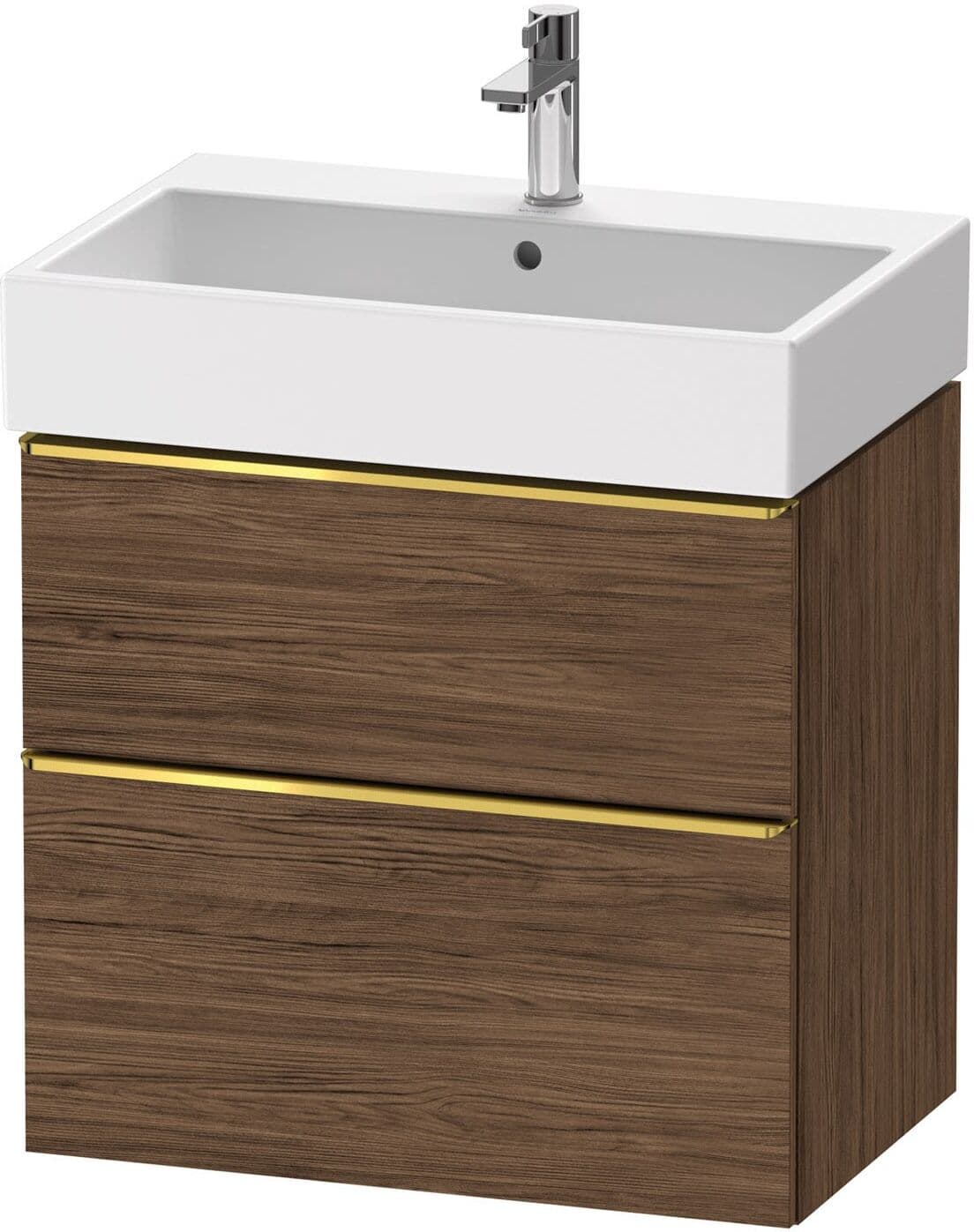 Duravit D-Neo Waschtischunterbau 68,4 x 62,5 cm, 2 Auszüge, Griff gold poliert, Badmöbel, DE4372034210000,