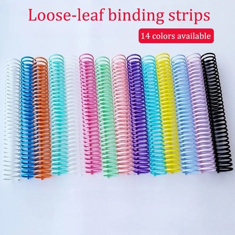 LZN 10pcs Large Capacity Macron Color Binder Binding Coil 30mm*30 Turns A4 Plastic Shearable PP Elastic Durable Buckle Ring.