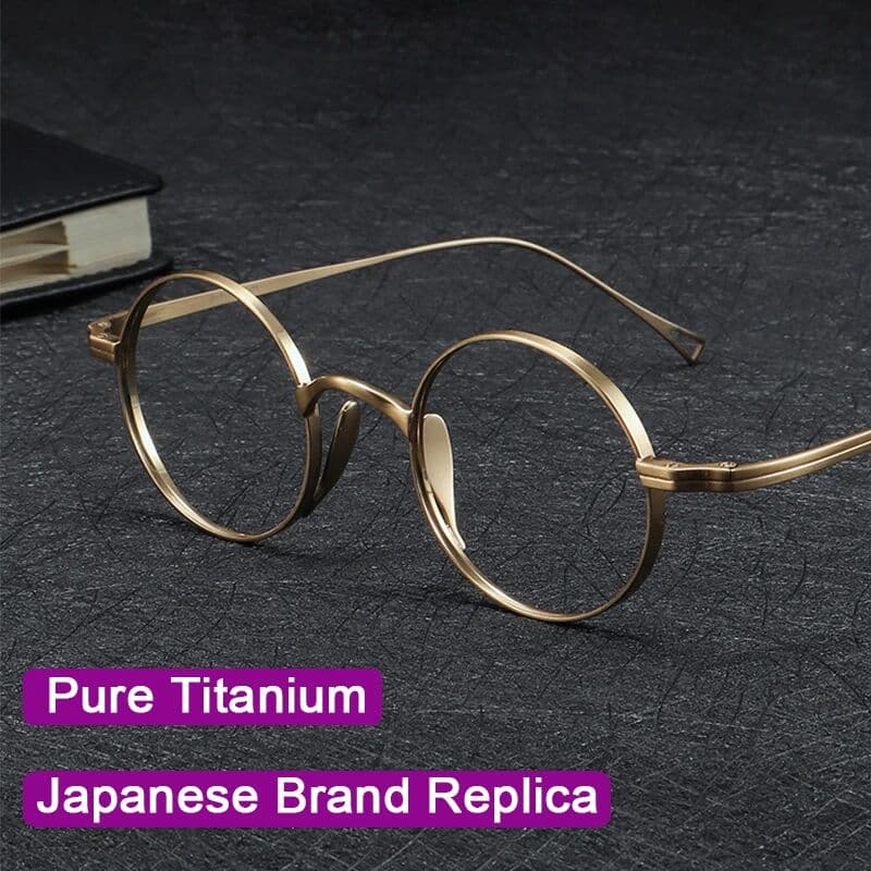LS Japanese Style Handmade Replica Retro Round Glasses Frames KMN99 Men Pure Titanium Eyeglasses Luxury Anti Blue Light Eyewear