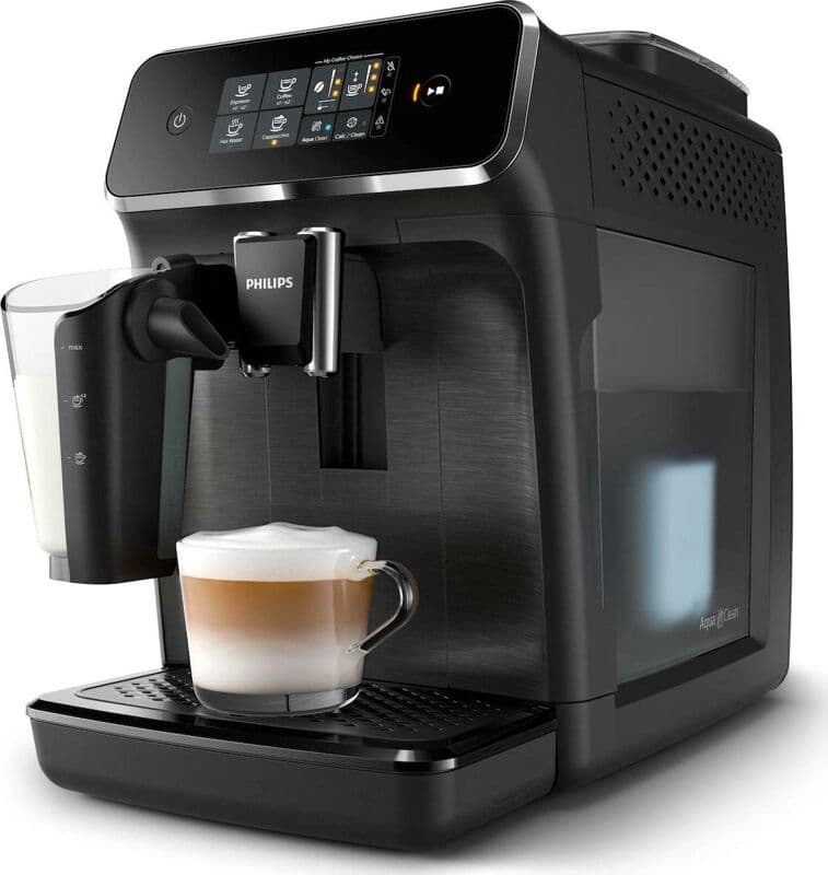 Philips Series 2200 Αυτόματη Μηχανή Espresso 1500W Πίεσης 15bar για Cappuccino με Μύλο Άλεσης Μαύρη EP2230/10