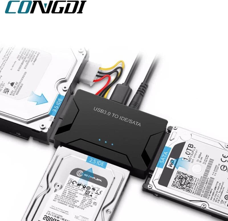 congdi USB 3.0 to SATA IDE Hard Disk Adapter Converter Cable for 3.5 2.5 inch HDD/SSD CD DVD ROM CD-RW 3 in 1 IDE SATA Adapter