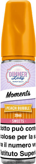 Dinner Lady Moments Peach Bubble Liquido Shot 20ml Chewing Gum Pesca Menta