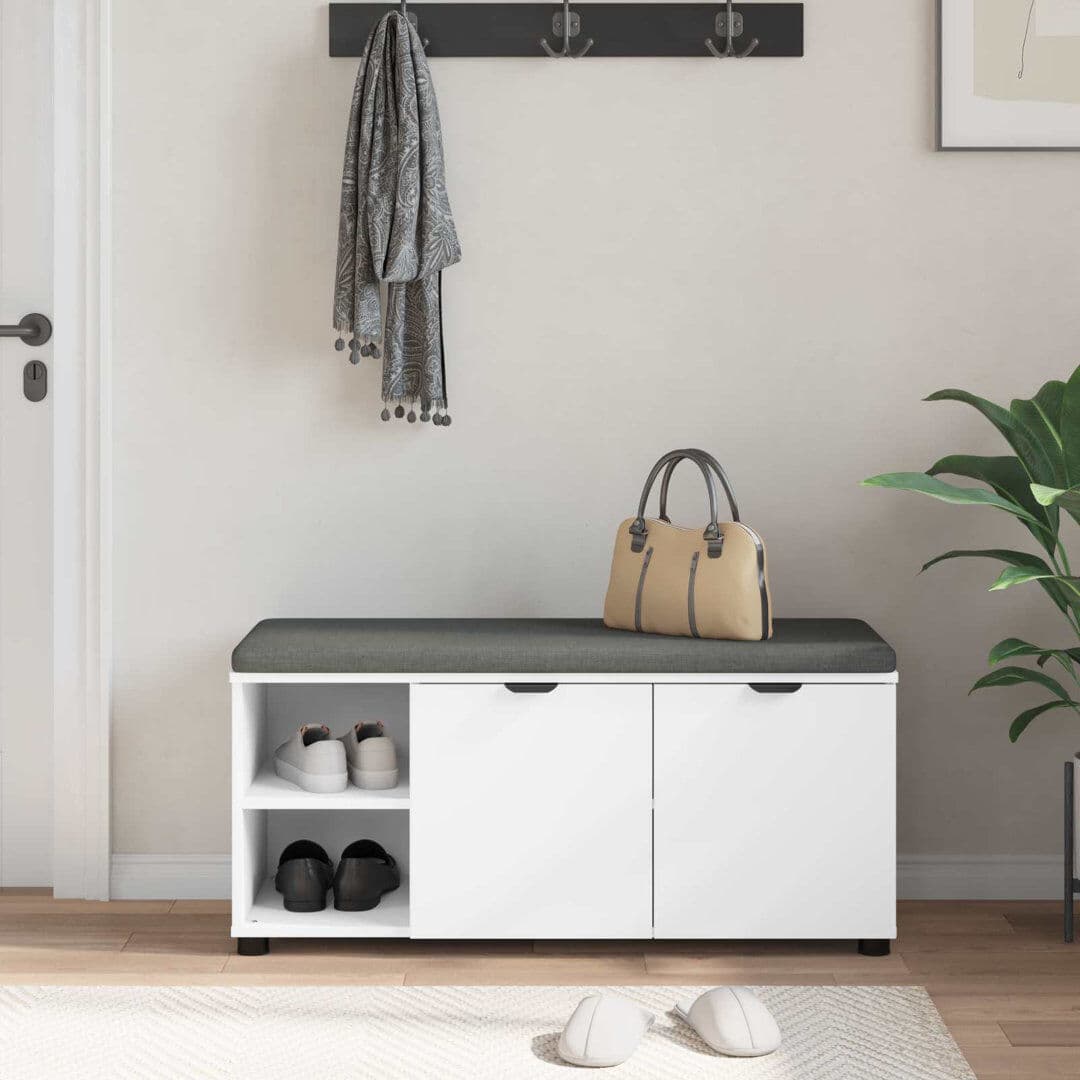 Metro Upholstered Bench White 46cm H X 100cm W X 38cm D