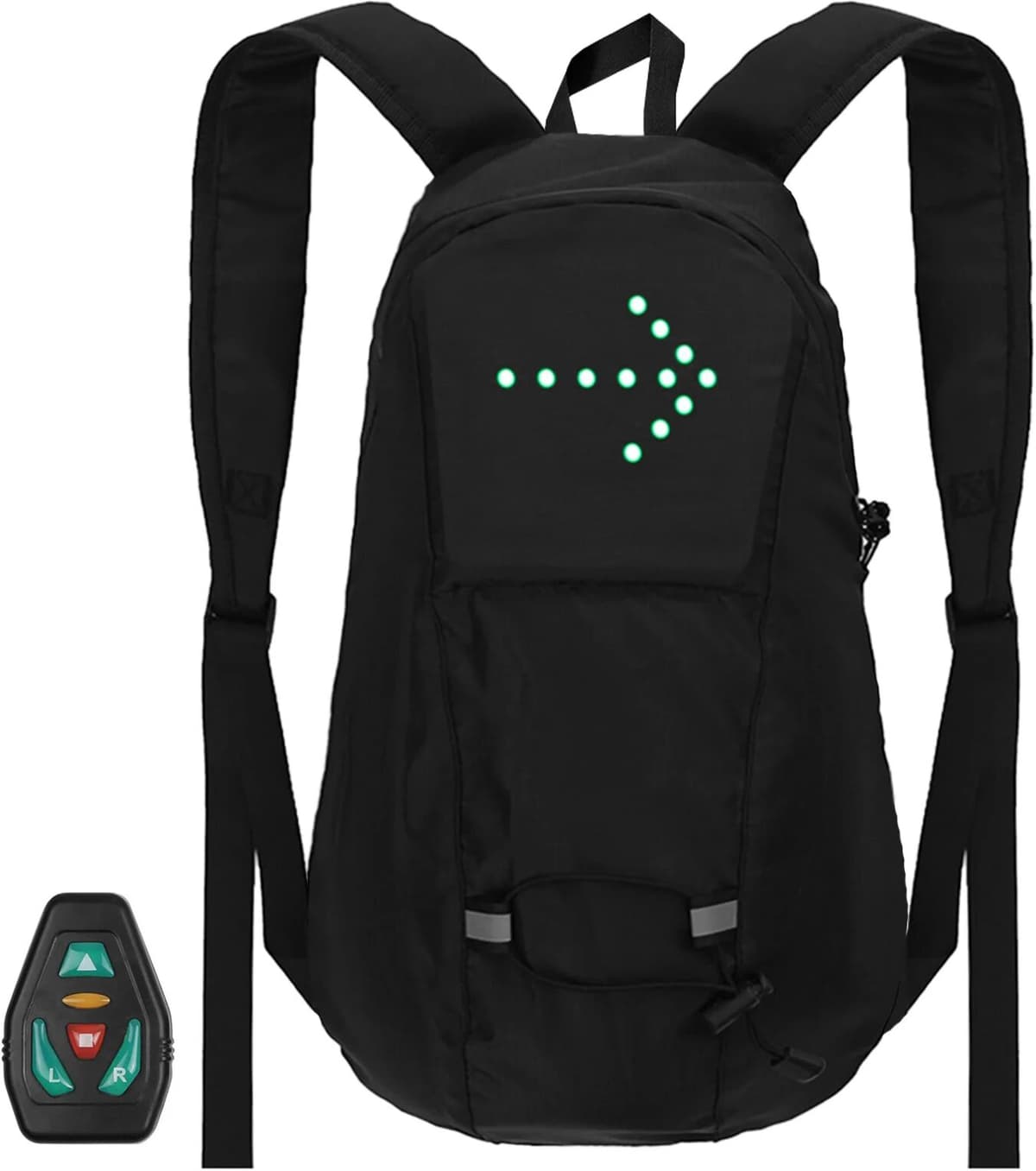 NONE LED Turn Signal Bike Pack 15L LED Backpack w Direction Indicator USB Rechargeable Safety Light Waterproof Wireless RC Backpack