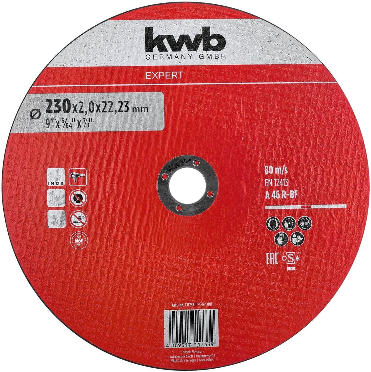 Disco taglio smerigliatrice Kwb 711733 (230x2 mm)