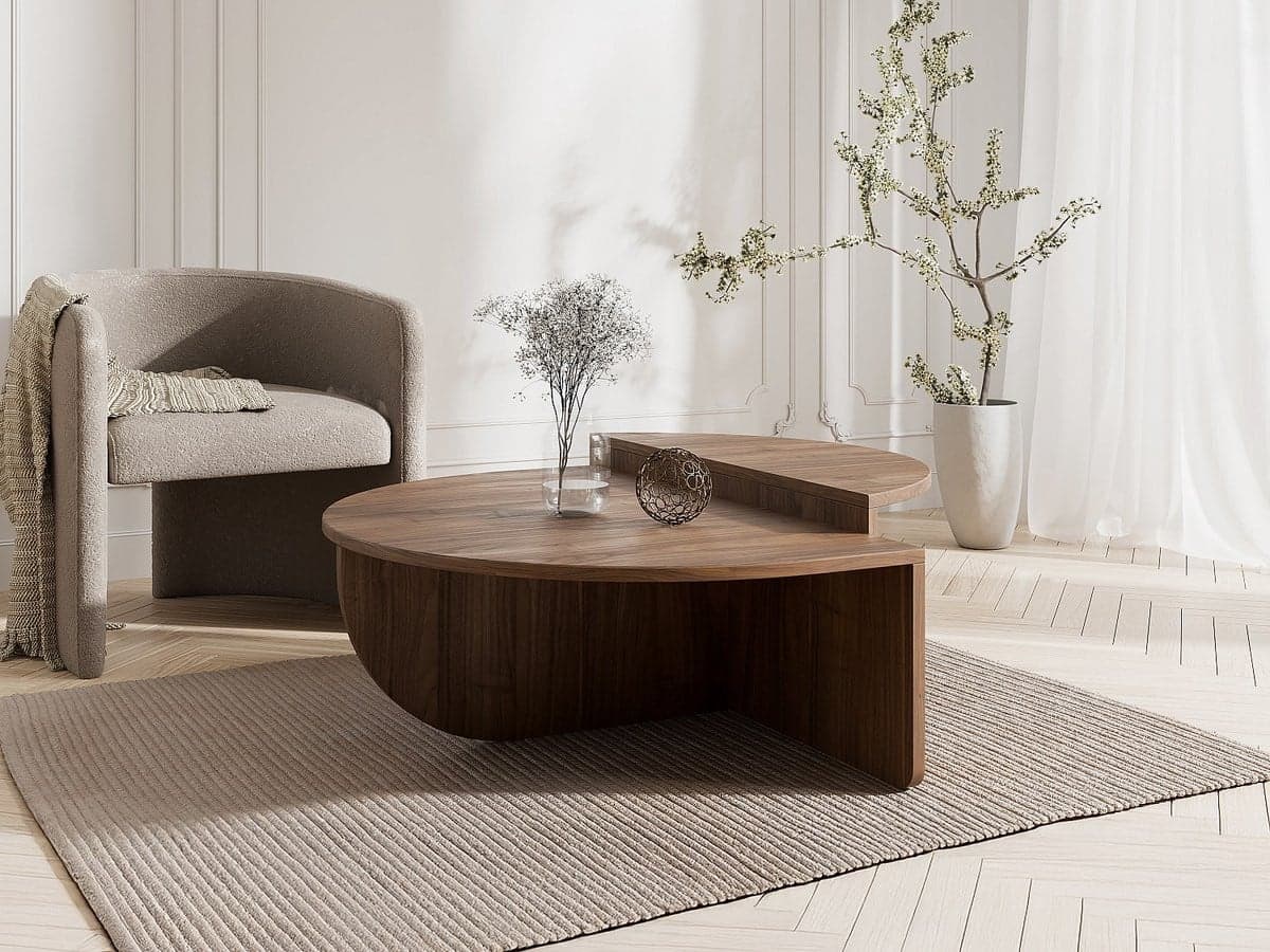 ALEOVA Set van 2 salontafels in de kleur naturel