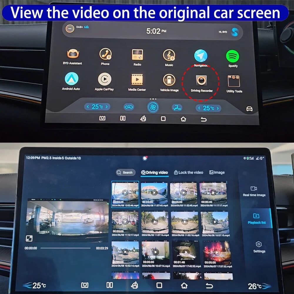 ZhuCamX Original Factory OEM DVR Dash Cam Camera Driving Recorder ADAS GPS for BYD Seal U Song Pro Max Song L Sealion 5 6 DM-I EV DM I