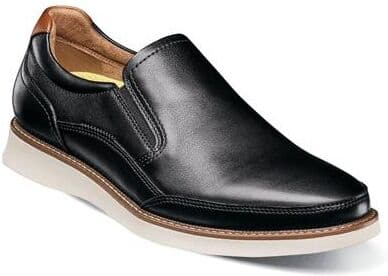 Florsheim Launch Moc Toe Slip On (Men's) Casual in Black/White, Size 12 M, Leather