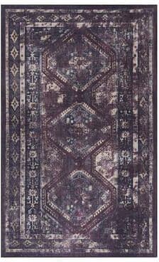 Klair Living MAVAL Burgundy Washable Non-Shedding Area Rug