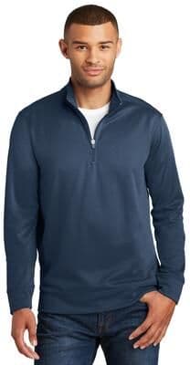 Port & Company PC590Q Performance Fleece 1/4-Zip Pullover Sweatshirt in Deep Navy Blue size 4XL   Polyester