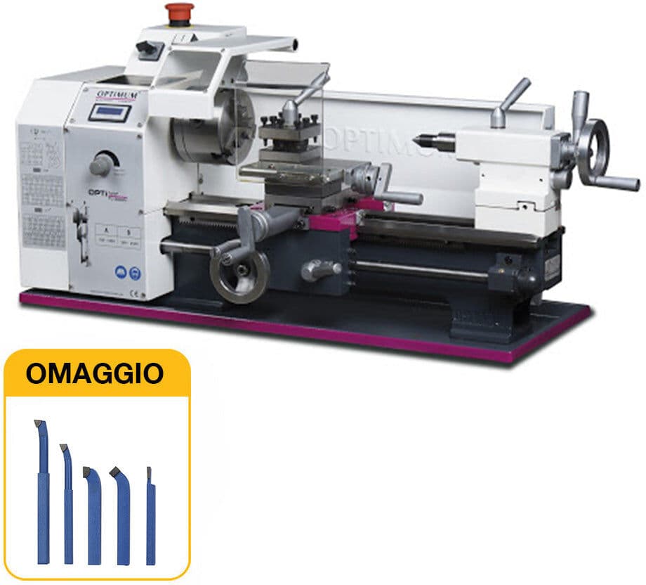 Optimum Tornio TU 2004V con regolazione continua dei giri e visualizzatore digitale con OMAGGIO
