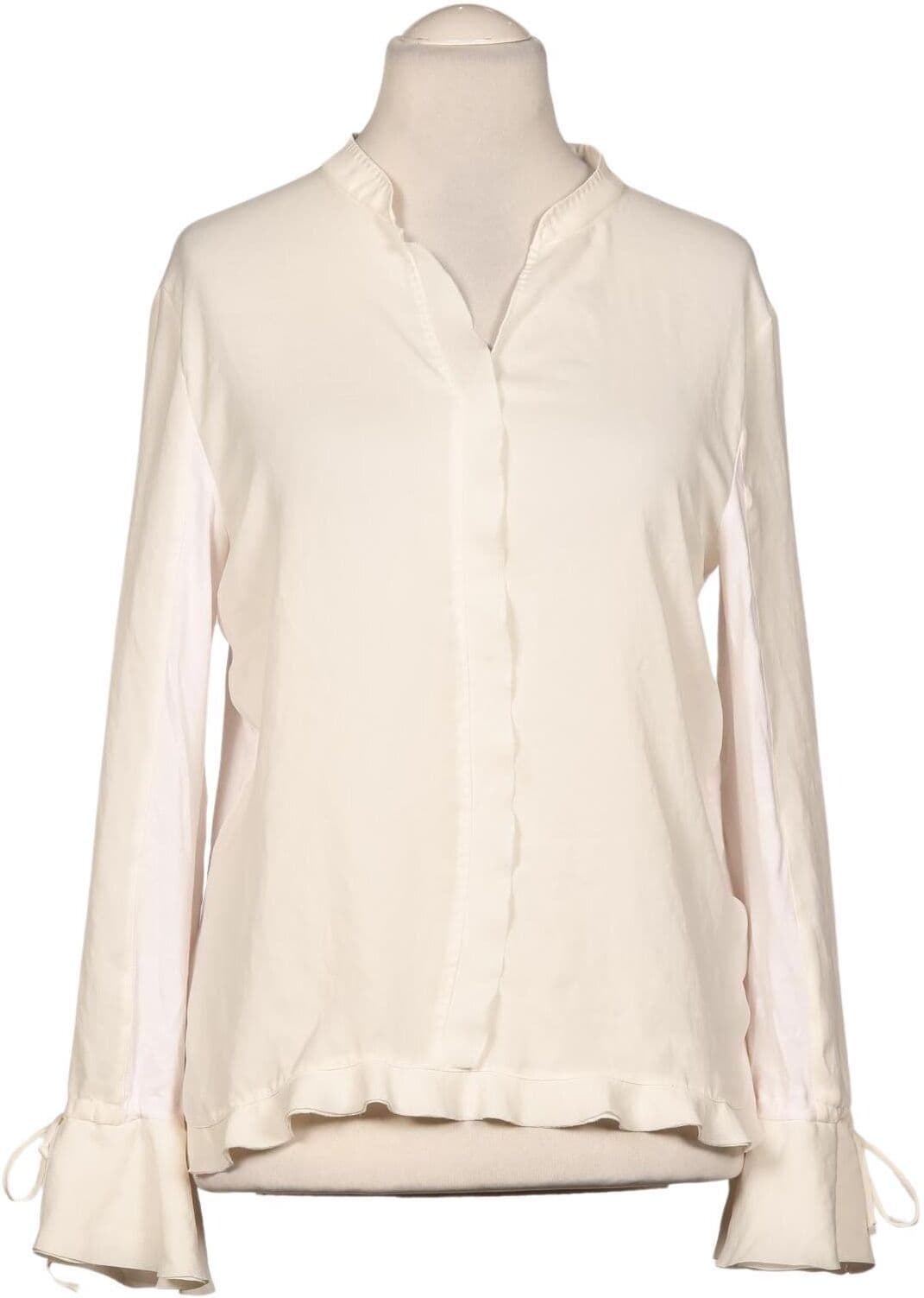Cain Damen Bluse, Cremeweiß, Gr. EU 40 (Marc Cain N4), Synthetik / Baumwolle - Second Hand