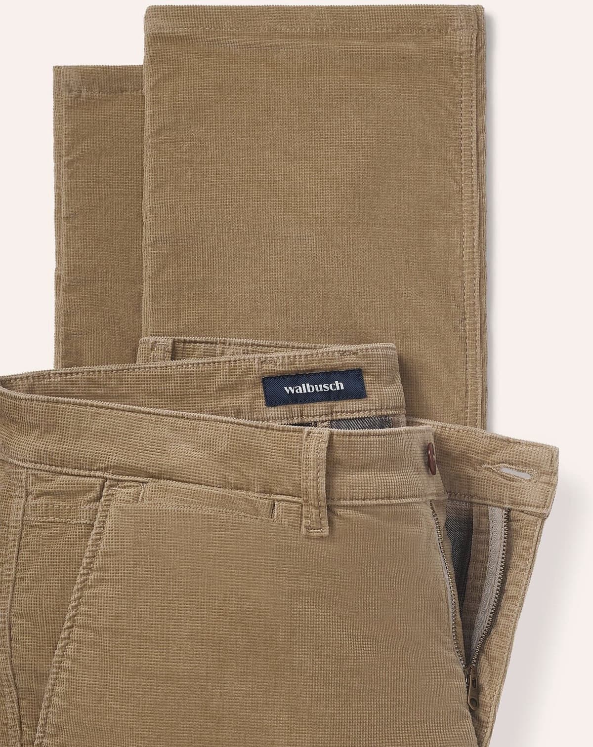Walbusch Wärmende Cordhose mit Thermofutter, Regular Fit#normale Größen#schlanke Größen#untersetzte Größen, Farbe Beige, 50, weiches Thermofutter elastisch Herren