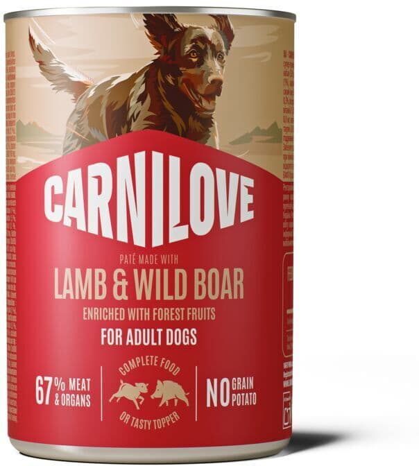 Carnilove Dog Adult Lamb & Wild Boar Paté Våtfôr Til Hund 400 G