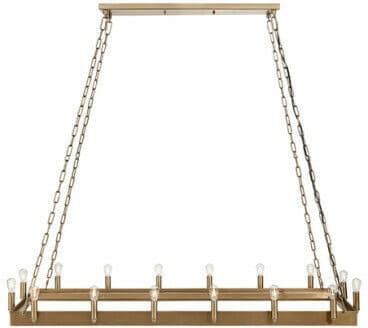 Artwood Crown Rectangular taklampa antik mässing