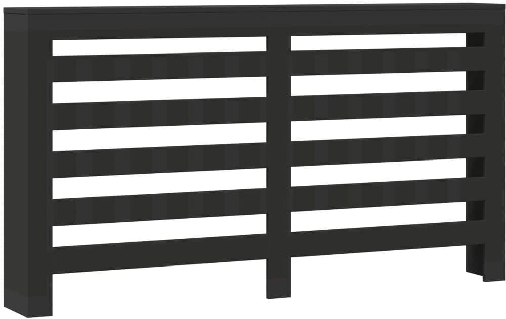 vidaXL Cache-radiateur noir 175x20x82 cm bois d'ingénierie