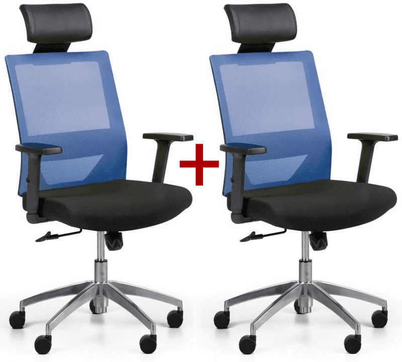 B2B Partner Krzesło biurowe WOLF II 1+1 GRATIS, niebieski