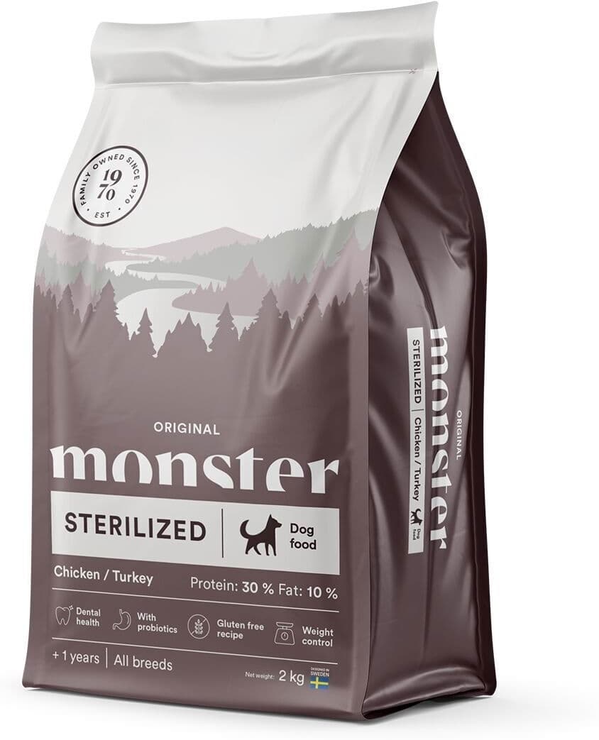 Monster Pet Food Monster Dog Adult All Breeds Sterilized Chicken & Turkey Tørrfôr Til Hund