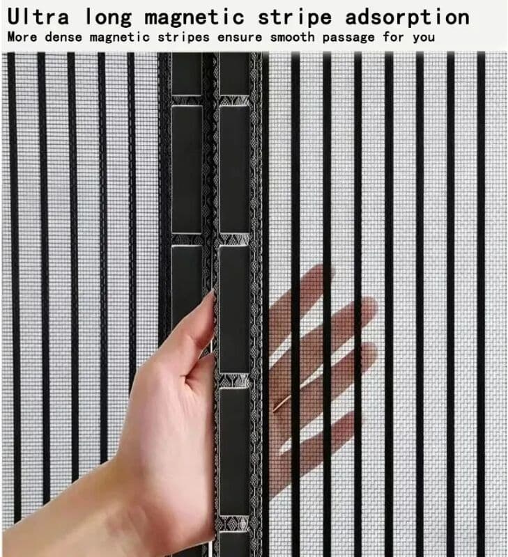 NONE Magnetic Door Screen, Center Opening Door, Reinforced Weight, Mosquito Proof, Door Curtain, Black, Durable, Diamond Mesh