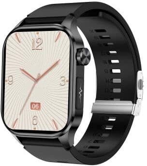 CaseAndConnect 2.04 Inch AMOLED Screen Sports Smart Watch With ECG And Health Monitoring black Butterfly Buckle