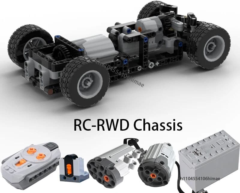 NONE NEW Small RWD Chassis with Buwizz RC Car Building Blocks DIY Creative Expert Vehicle Assembly Bricks Kids Toy Christmas Gift