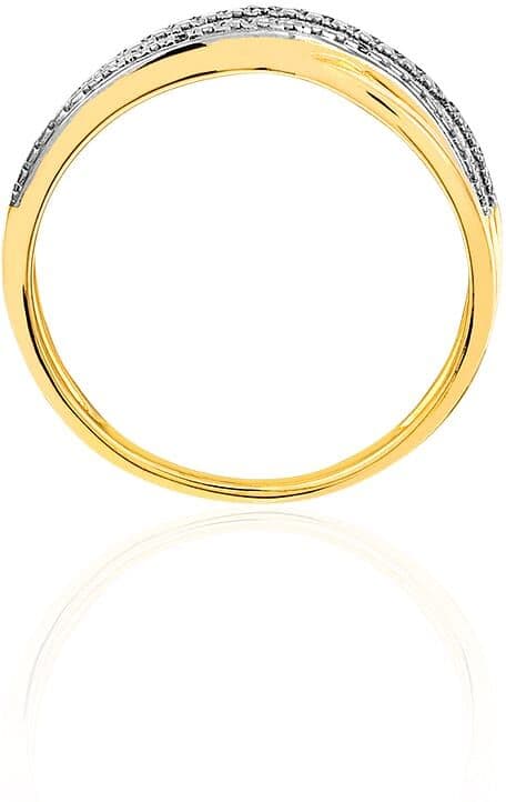 Bague Cleor En Or 375/1000 Bicolore Et Diamant Femme