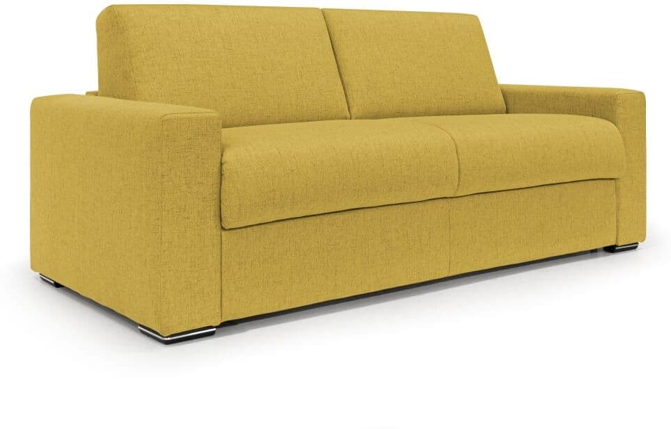 Divani.Store Sofá convertible con colchón h20 cm 200 cm amarillo
