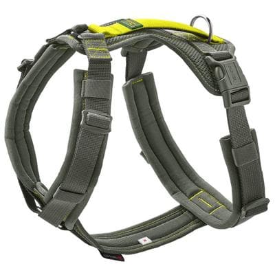Hunter - Maldon 3.0 - Hundegeschirr Gr XS/S - Hals 38 – 62 cm, Bauch 37 – 53 grau/gelb