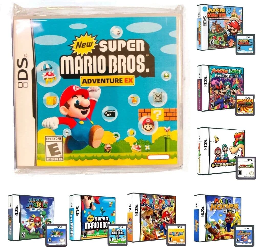 Bandai Mario Series DS Games Cartridge  Super Mario Bros Video Game Console Card Mario Kart DS Mario Party DS Card for NDSL 2DS 3DS