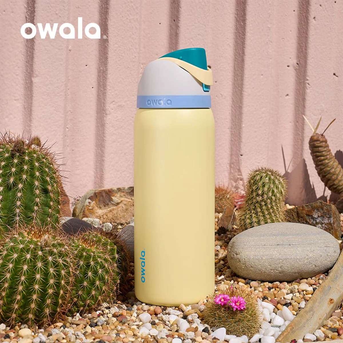 Owala Portable Cup, One Handed Open Lid, Large Capacity Water Cup, Straw Cup, Insulated Cup, 710mL   Sunny Daze