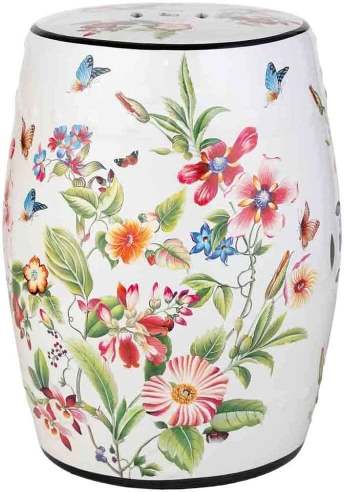 Wanderlust deco Taburete de cerámica pintado a mano d33 x 45h cm