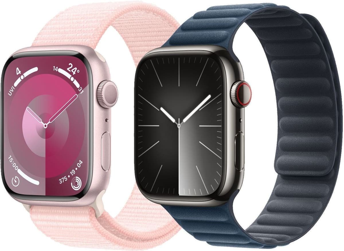 Apple Watch Series 9 Aluminium 45 mm (2023)   GPS   srebrny   biały pasek sportowy M/L - Refurbished