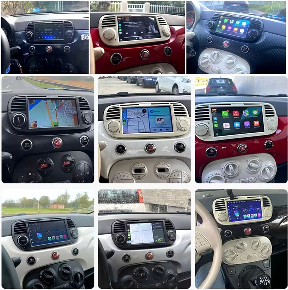 YaYp Wireless CarPlay Car Radio for FIAT 500 500C Abarth 2007-2015 with Android Auto GPS Navigation Smart System RDS DSP FM