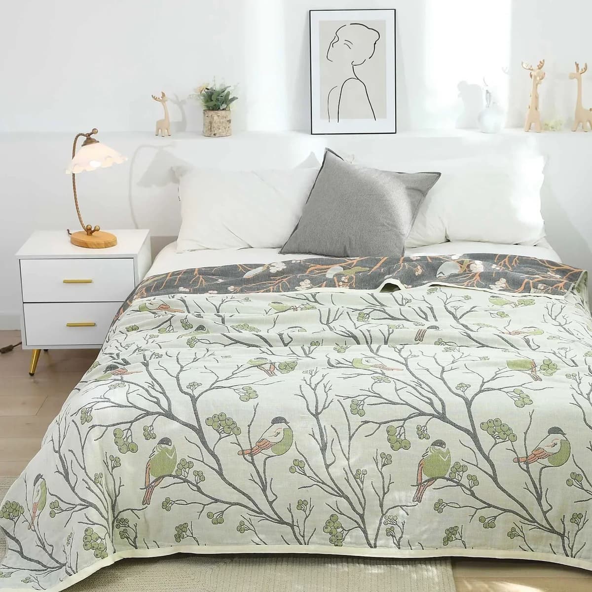 NONE Japanese Leisure Blanket and Throws 100% Cotton Gauze Sofa Towel Single Double Bedspread Soft Summer Blanket Thin Quilt Sheet