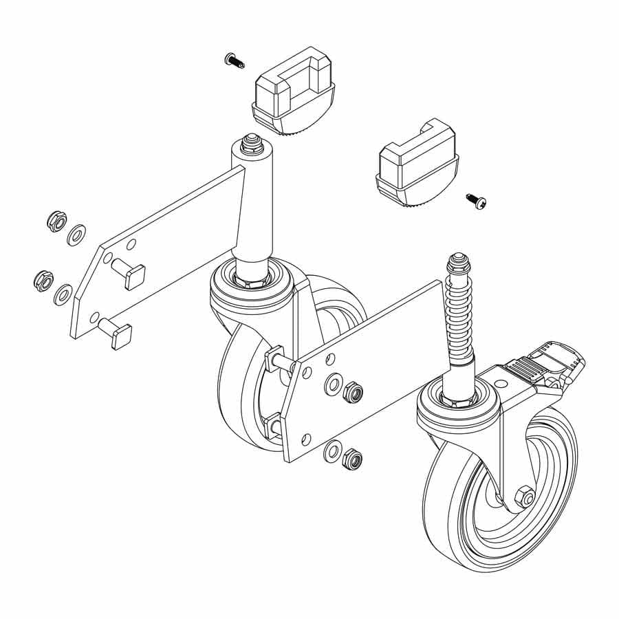 Munk Günzburger Steigtechnik MUNK Rollensatz antistatisch elektrisch ableitfähig für Artikelnummer 51208