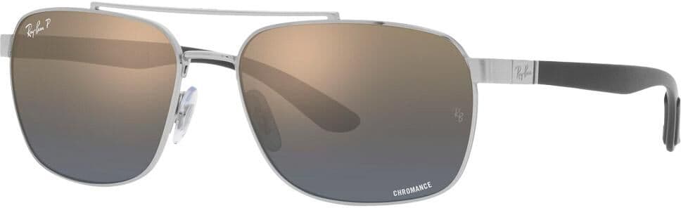 Ray Ban  - RB3701 Polished Silver Chromance Blue Gold Polar - 59 - Lunettes de soleil