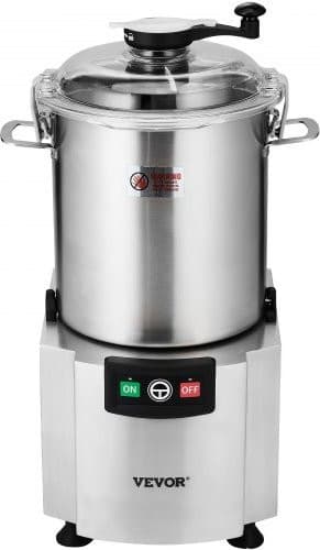 VEVOR Keukenmachine van roestvrij staal met 18 l inhoud, multifunctionele groentehakker in zilver voor groenten, fruit, granen en noten