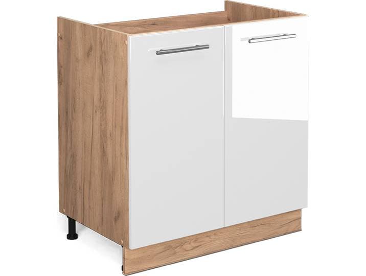 Meuble bas sous-évier Vicco Fame-Line Blanc Haute brillance 80cm sans PT\, Model 38342