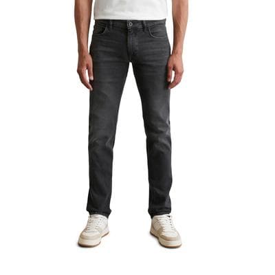 5-Pocket-Jeans MARC O'POLO "aus Bio-Baumwoll-Mix", Herren, Gr. 34/36, Länge 36, grau (dunkelgrau wash), Obermaterial: 90% Baumwolle, 9% Polyester, 1% Elasthan, unifarben, figurbetont normal, Jeans 5-Pocket-Jeans