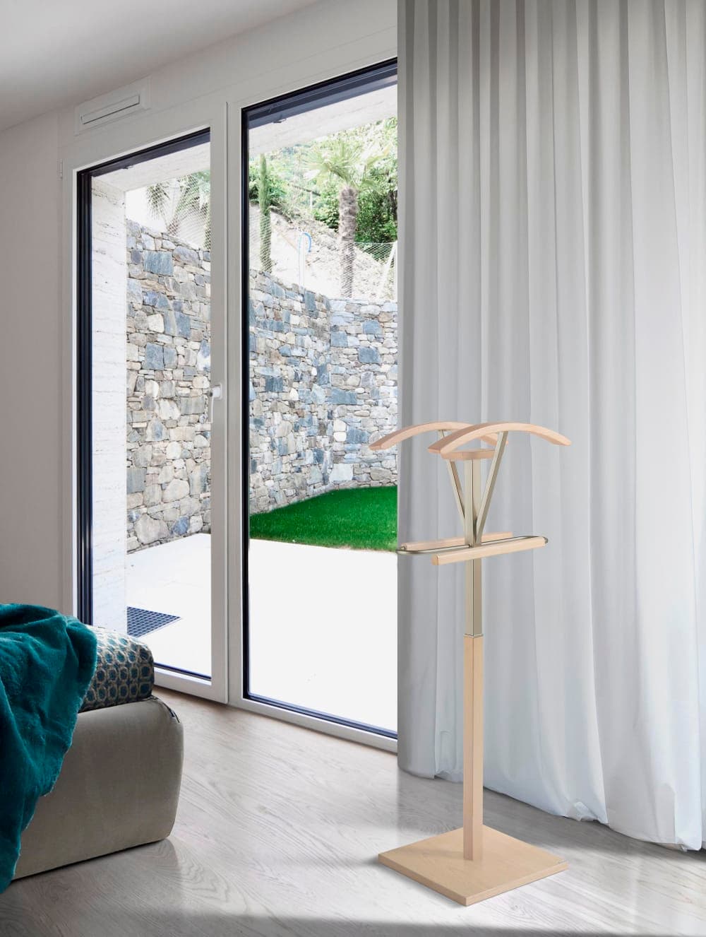 Herdasa Galán de noche doble de madera de haya roble 110x47x34 cm