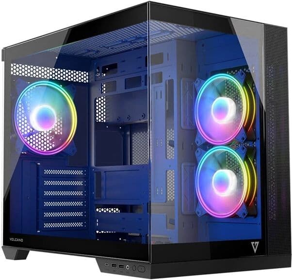 Modecom Panorama ARGB 3F Gaming Midi Tower Κουτί Υπολογιστή με Πλαϊνό Παράθυρο Μαύρο