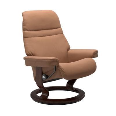 Relaxsessel STRESSLESS "Sunrise", braun (latte batick), B:75cm H:100cm T:73cm, Leder BATICK: BATICK ist ein leicht korrigiertes, durchgefärbtes und genarbtes Möbelleder, bei dem die meisten Unebenheiten und Spuren in der Regel entfernt wurden.;Leder...