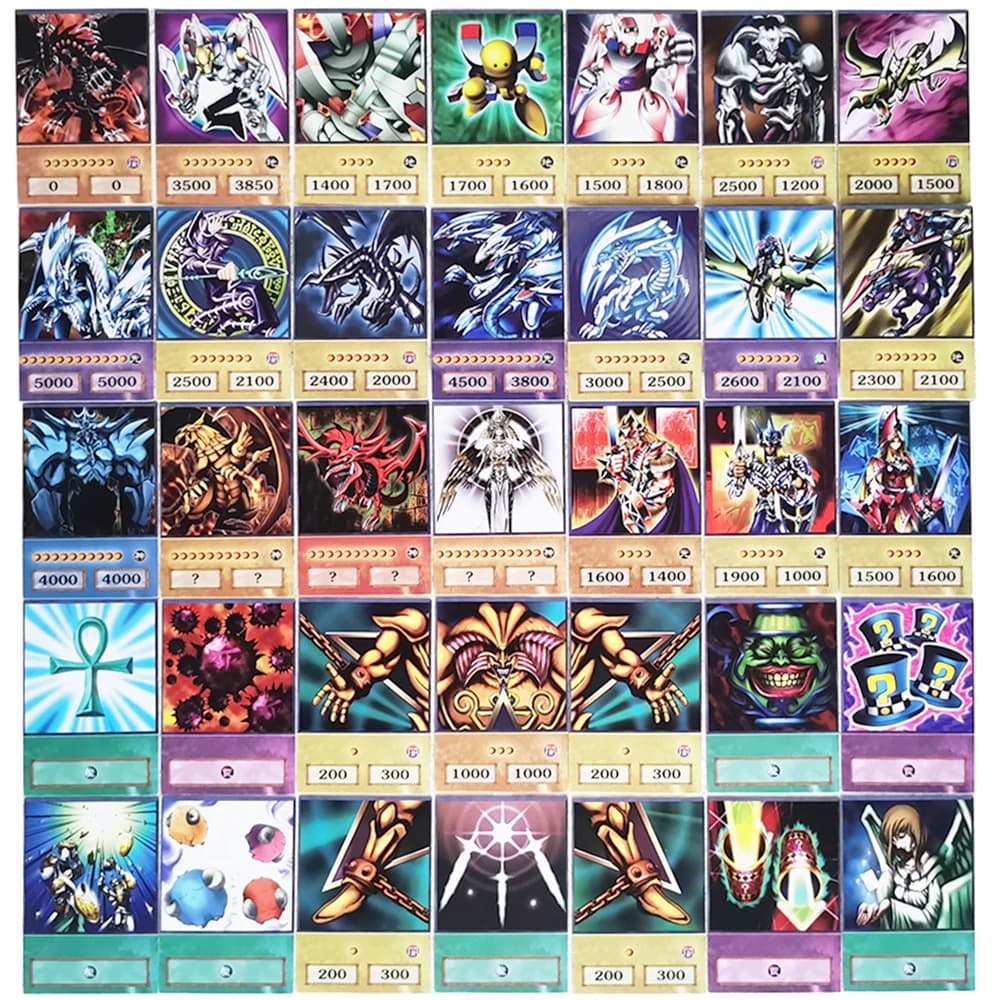 NONE 100 Stück Yu-Gi-Oh Anime-Stil Karten Blaue Augen Dunkler Magier Exodia Obelisk Slifer Ra Yugioh DM Klassische Proxy DIY Karte Kinder Geschenk