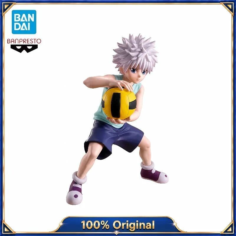 Bandai 100% Original Banpresto HUNTER X HUNTER Killua Zoldyck Volleyball Ver. Anime Collectible Figure Desktop Home Decor Display Gifts