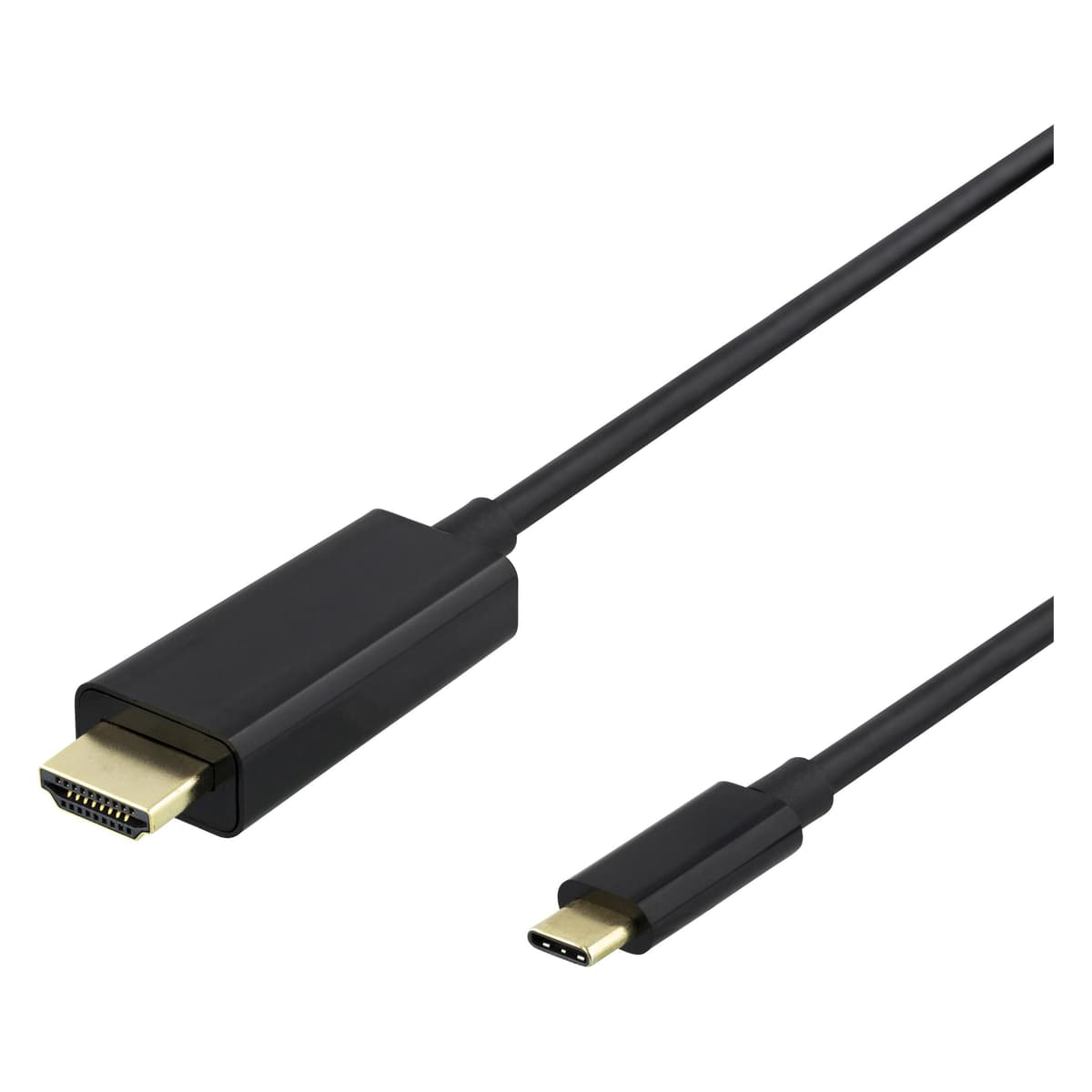Deltaco USB-C - HDMI Kabel 4K UHD, vergoldet, 0,5m, schwarz (0.50 m) (00140018)
