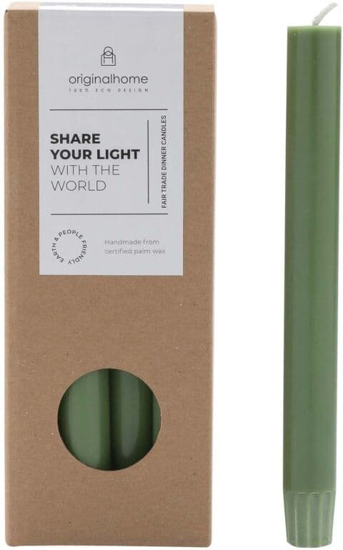 Bougies de table personnalisées sans parfum, lot de 10 Originalhome Vert bruyère