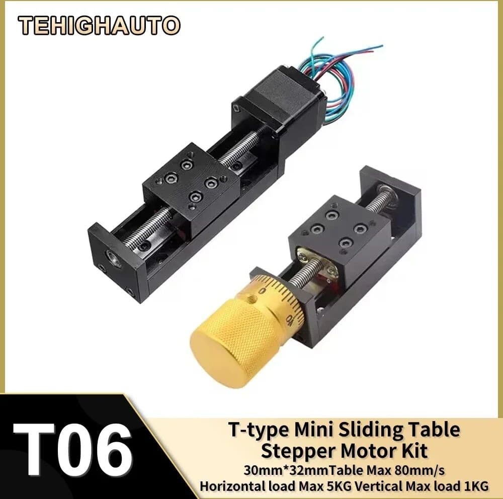 TEHIGHAUTO T-type CNC XYZ Axis Linear Actuator Mini Sliding Table NEMA11 Motor Linear Guide Rail Table Manual Slide Stage